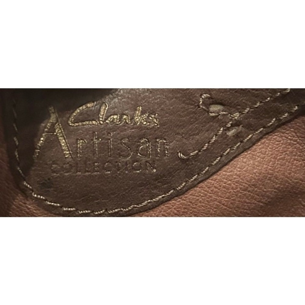 Clarks Artisan Boots Women 7M Brown Excellent Leather Lace Up Corset Block Heel - Picture 8 of 10